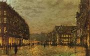 Atkinson Grimshaw Boar Lane,Leeds by Lamplight oil painting picture wholesale